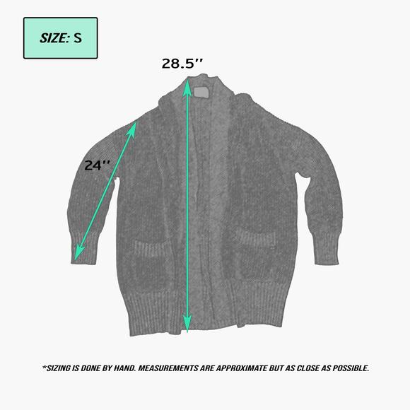 ACTIVE Unisex Long-Sleeve Chunky Ribbed Knit Open Cardigan (Black | Size S) - Picture 6 of 6